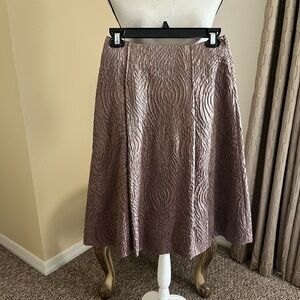 Marni Made in Italy Luxury Silk Brown A-Line Pleated Skirt Brown. Size IT38/US2